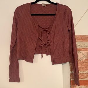 Tie front cropped cardigan